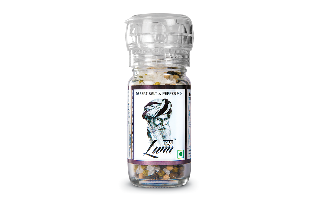 Lunn Desert Salt & Pepper Mix   Glass Bottle  80 grams